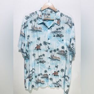 Island Shores Hawaiian shirt tropical Sport surfing palms Resort Beach men’s XXL
